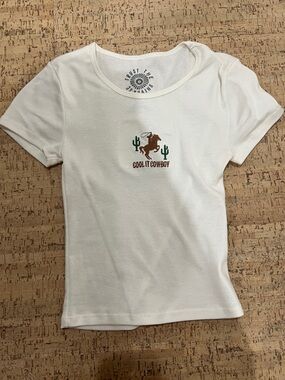Women’s White 'Cool It Cowboy' Graphic Tee